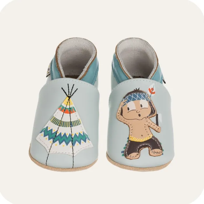 Chaussons en cuir souple "Indien"