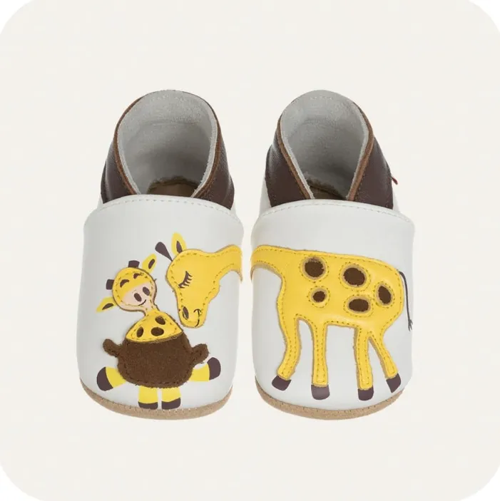 Chaussons en cuir souple "Girafe"