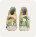 Chaussons en cuir souple "Petit train"
