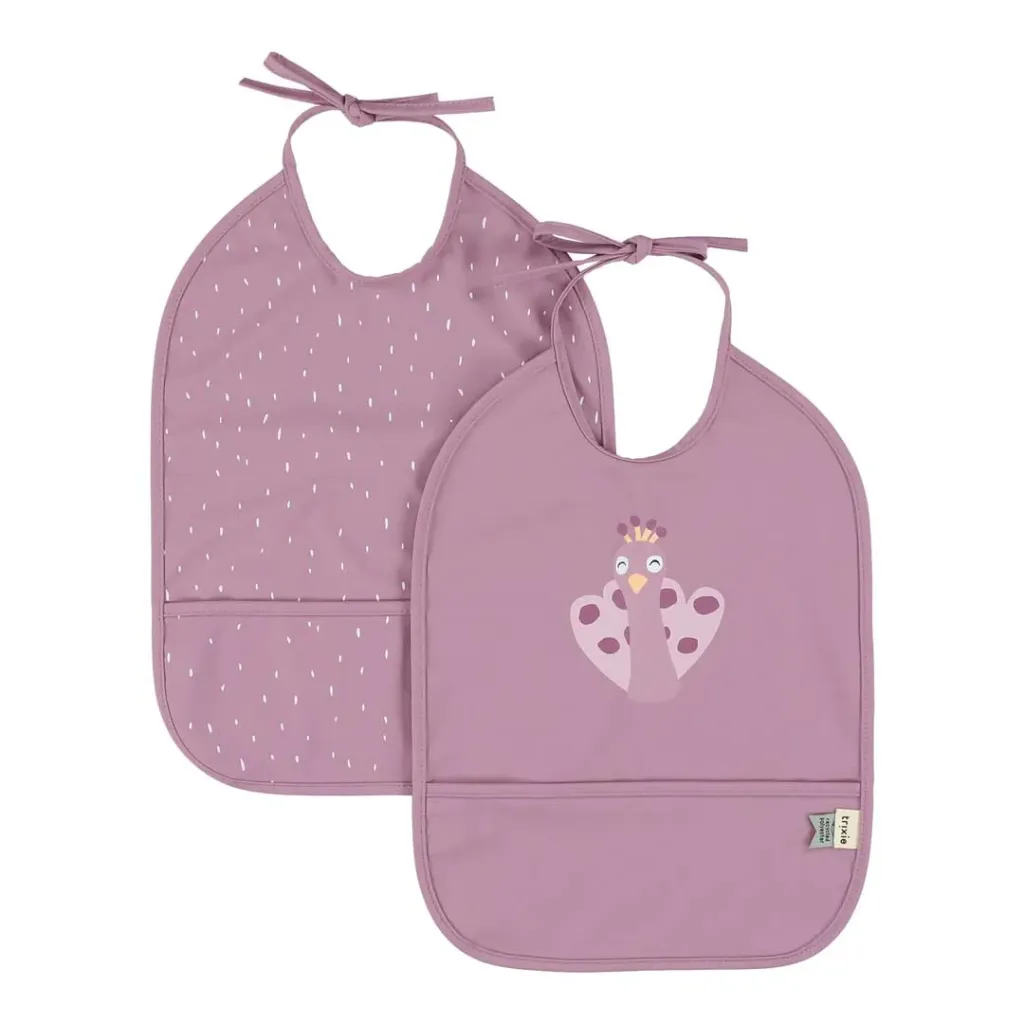 Bavoir imperméable (2 pces) - Paon