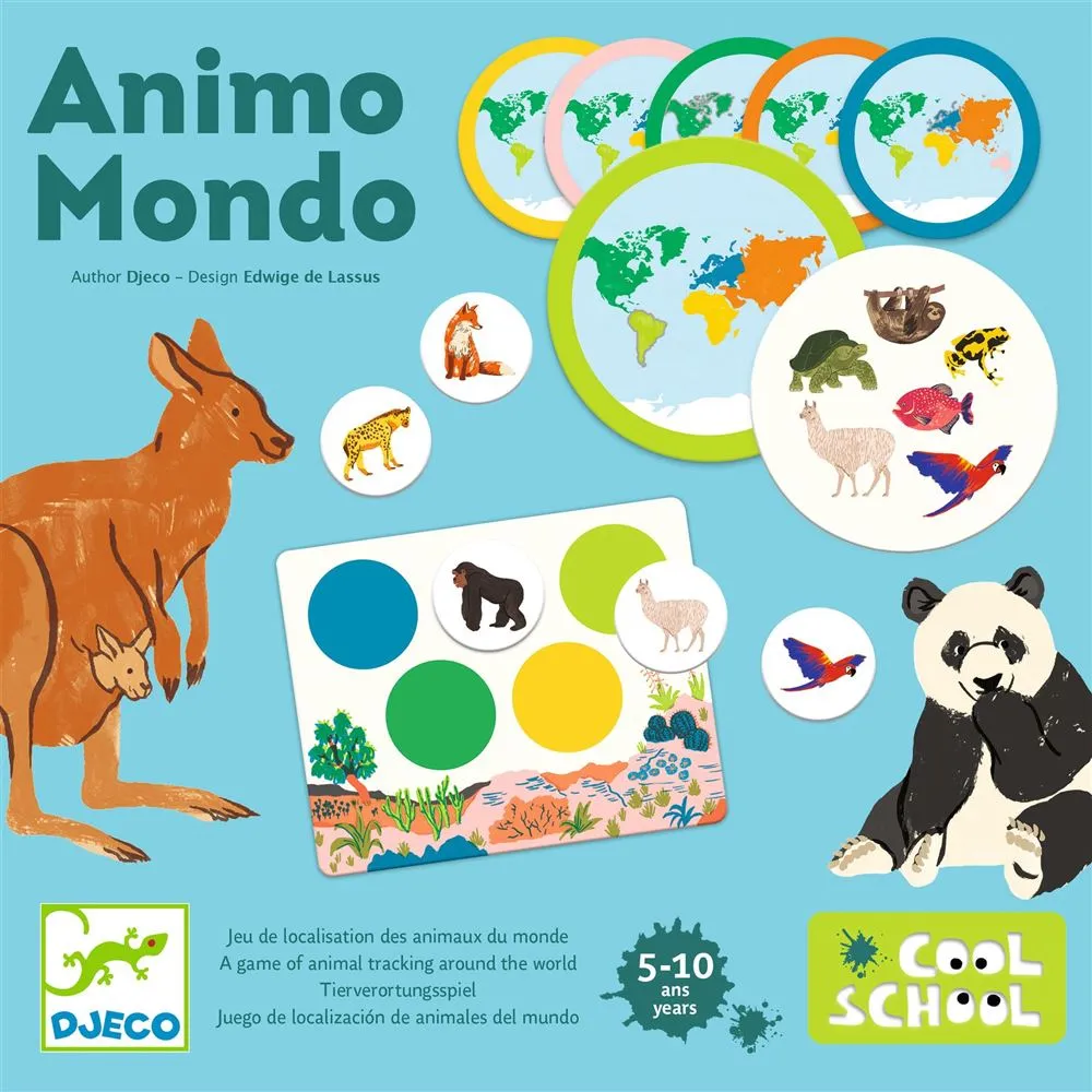 Jeu de localisation des animaux du monde "Animo Mondo"