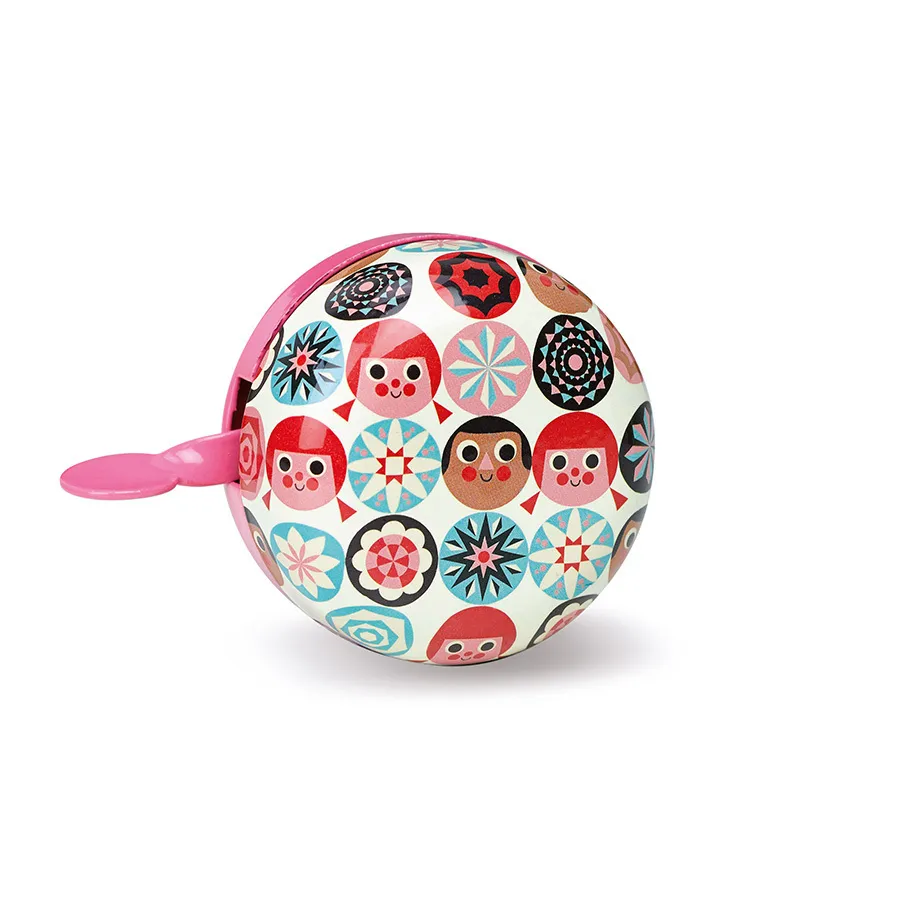 Sonnette de vélo en métal "Rosace rose"