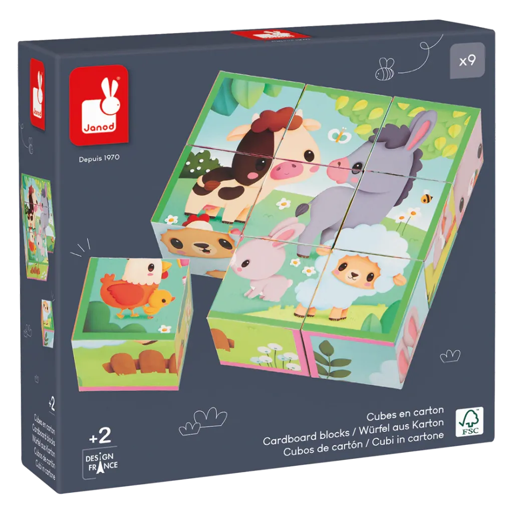 Puzzle cubes "Animaux de la ferme"
