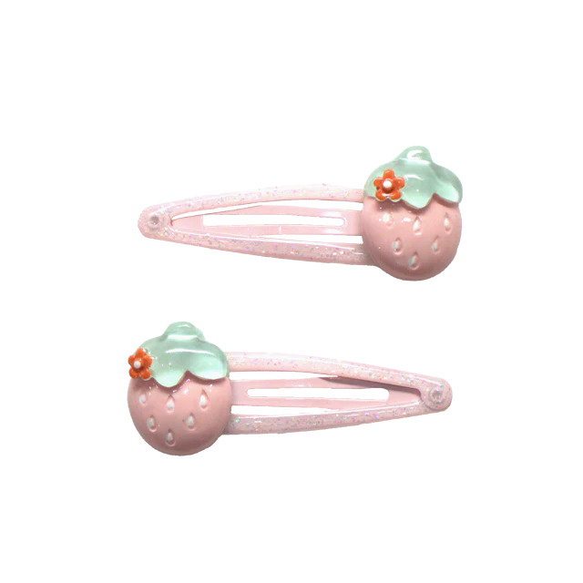Lot de 2 barrettes "Fraises"