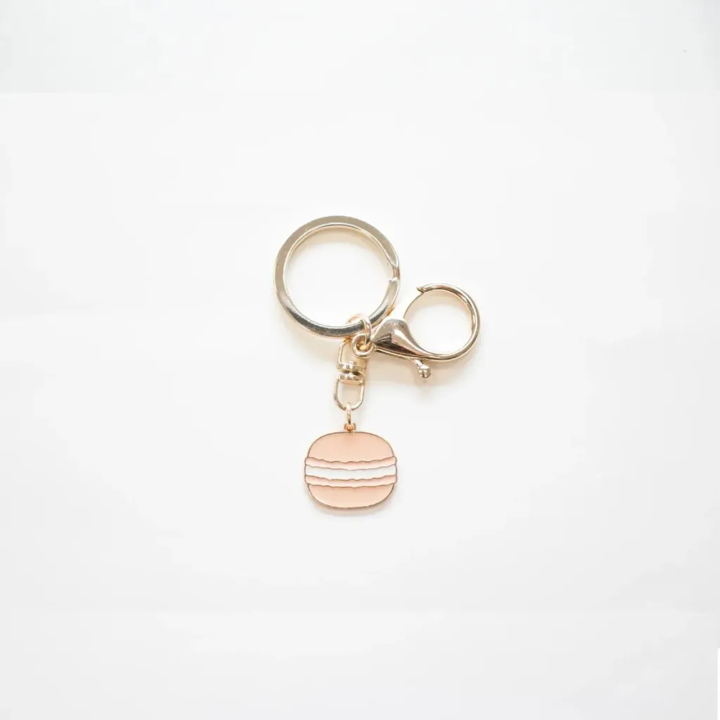 Porte-clé Macaron rose