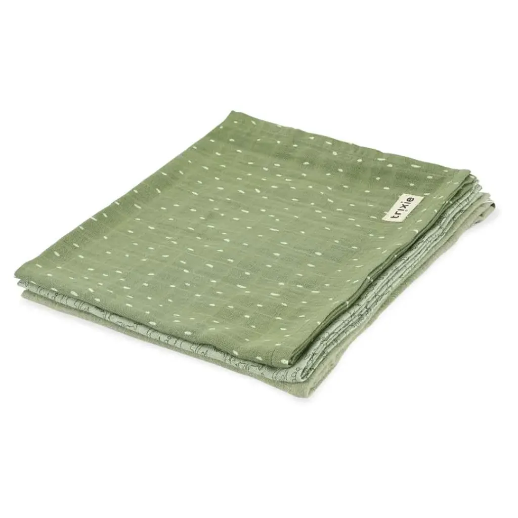 [TRI84-075] Lot de 3 langes en mousseline "Dino"
