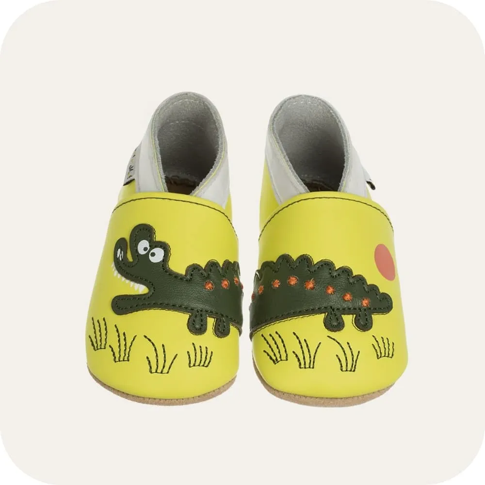 Chaussons en cuir souple "Croc'savane"