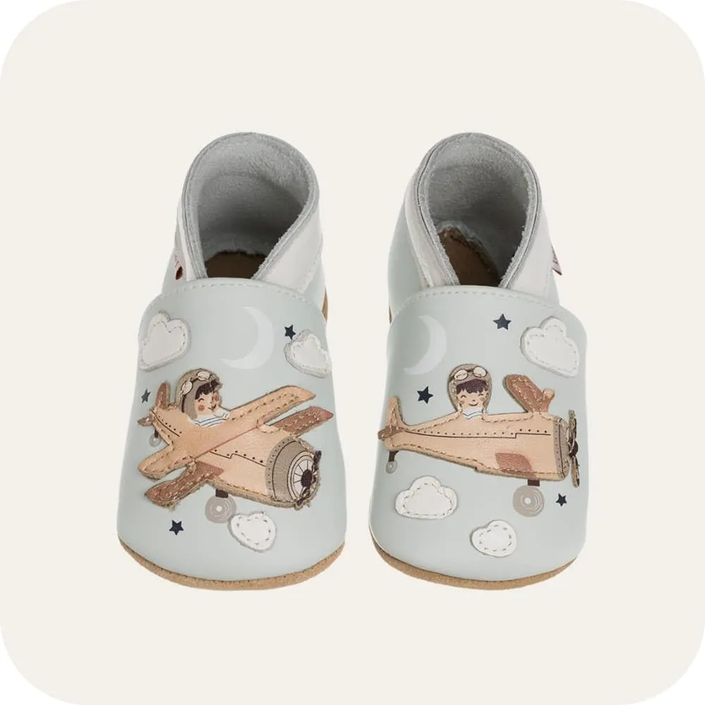 Chaussons en cuir souple "Aviateur"