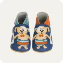 Chaussons en cuir souple "Chiens à la mer"