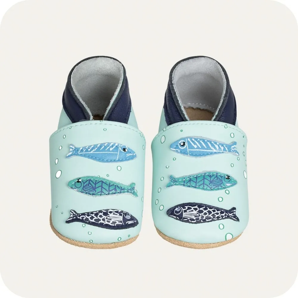 [LAISAR01] Chaussons en cuir souple "Sardines" (12-18 mois)