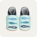 Chaussons en cuir souple "Sardines"
