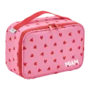 Lunchbag isotherme "Rose à cœurs rouges"