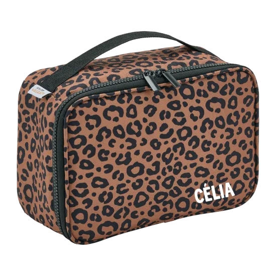 [WAGSKU123_004] Lunchbag isotherme "Léopard noir fond marron"