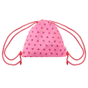 Sac à cordons "Rose à cœurs rouges"