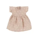 Tenue de poupée "Beige à coeurs blancs" - robe