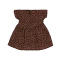 Tenue de poupée "Léopard noir fond marron" - robe