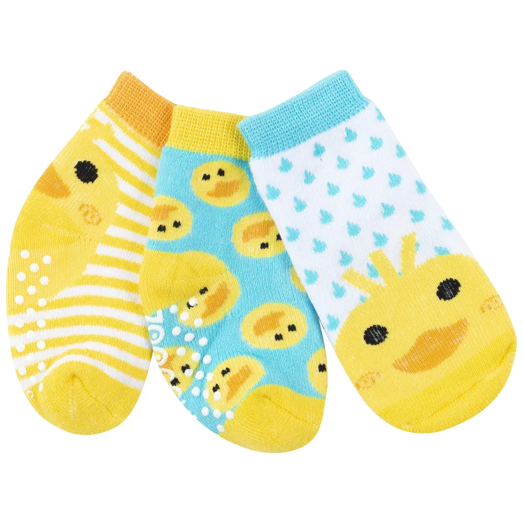 Set de 3 paires de chaussettes anti-dérapantes "canard"