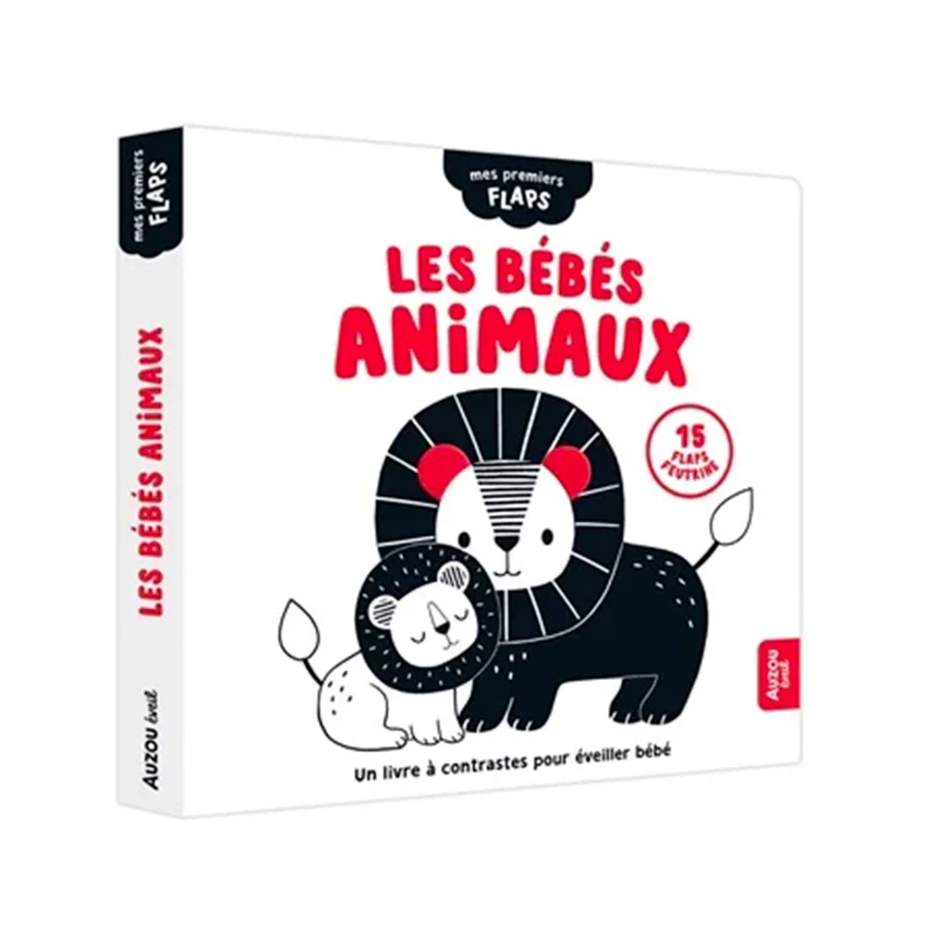 Livre en noir et blanc "Les bébés animaux"