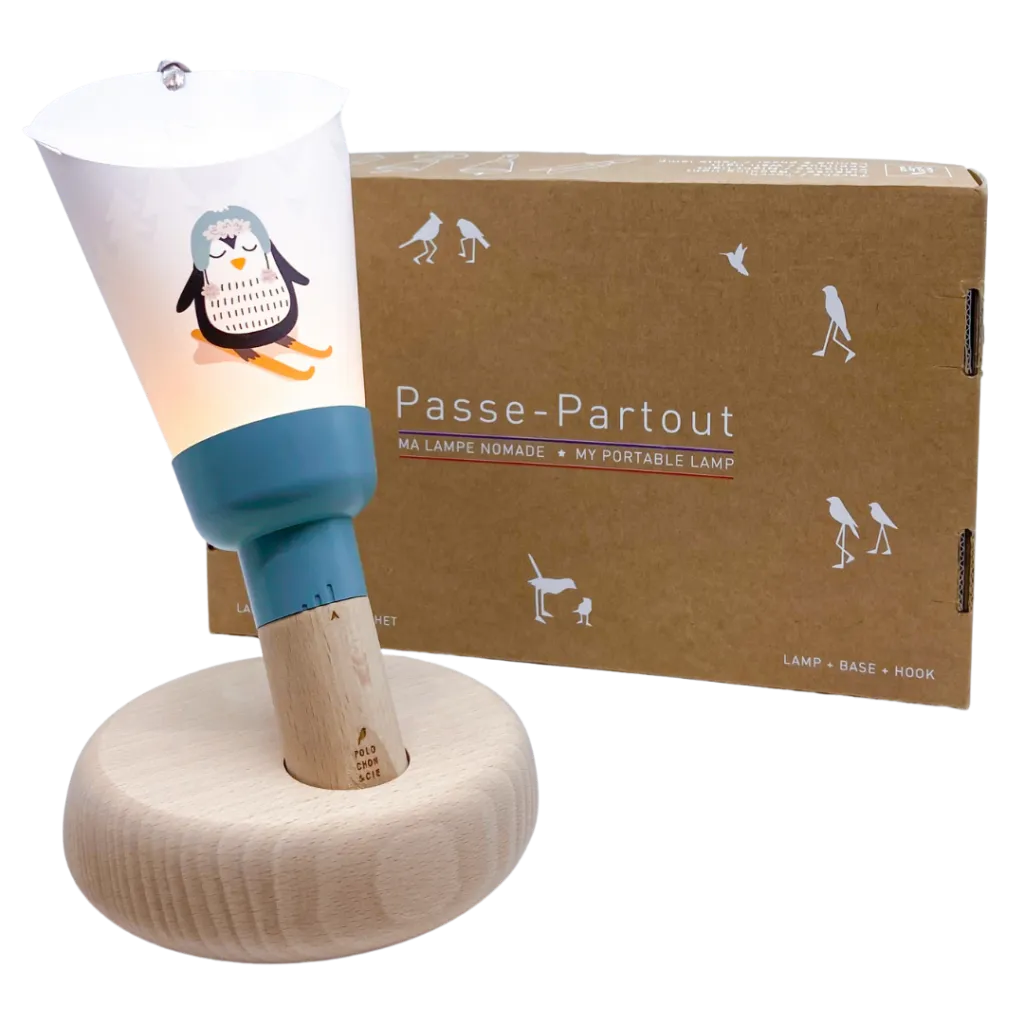 [MAI6416] Lampe nomade Passe-Partout 5-en-1 "Pingouin à ski"