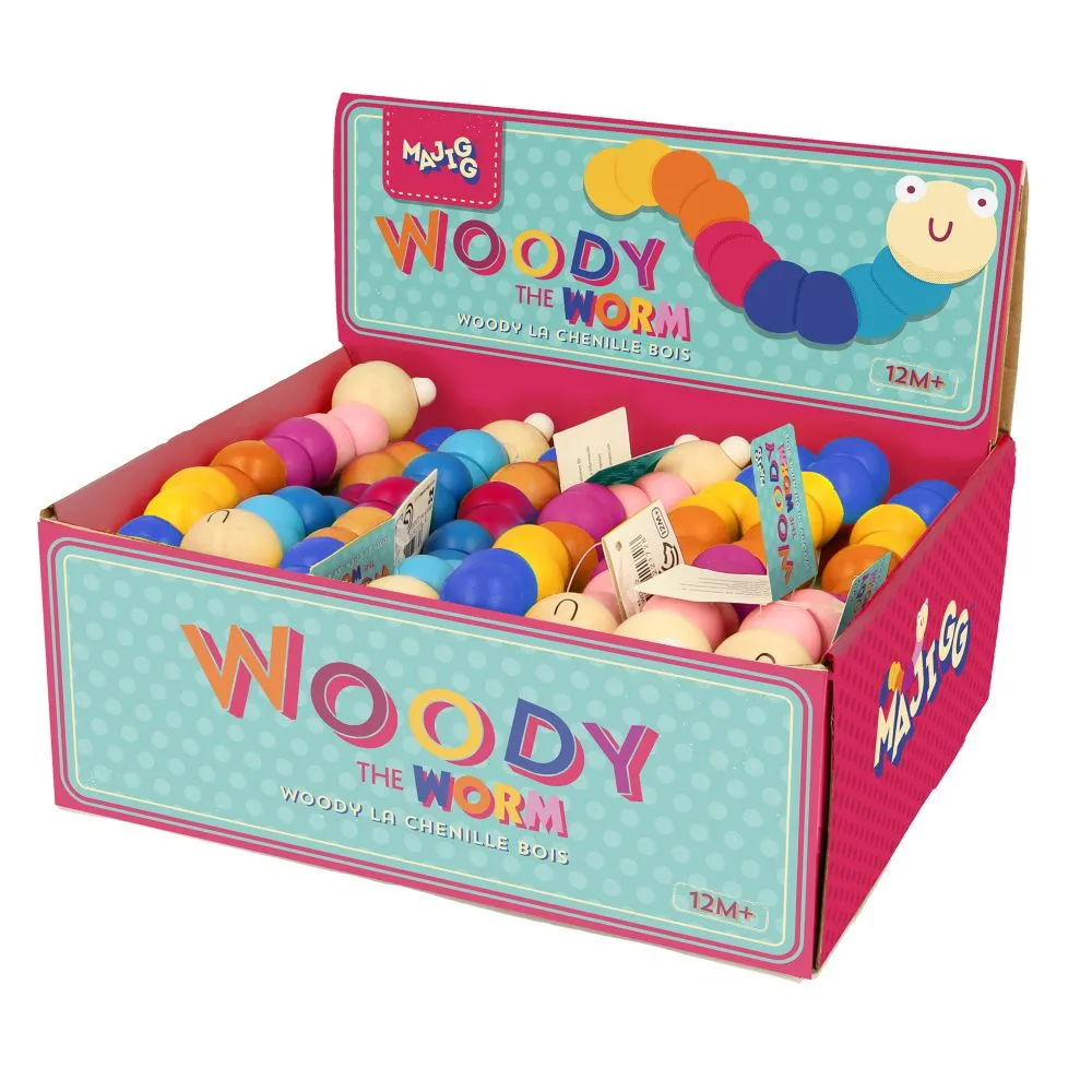 Ver de terre en bois "Woody the worm"