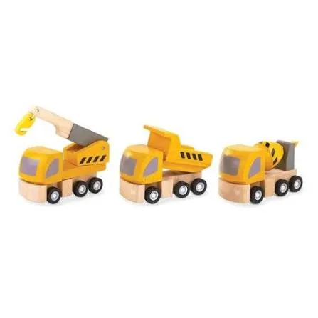 Set de 3 véhicules en bois "Entretien des routes"
