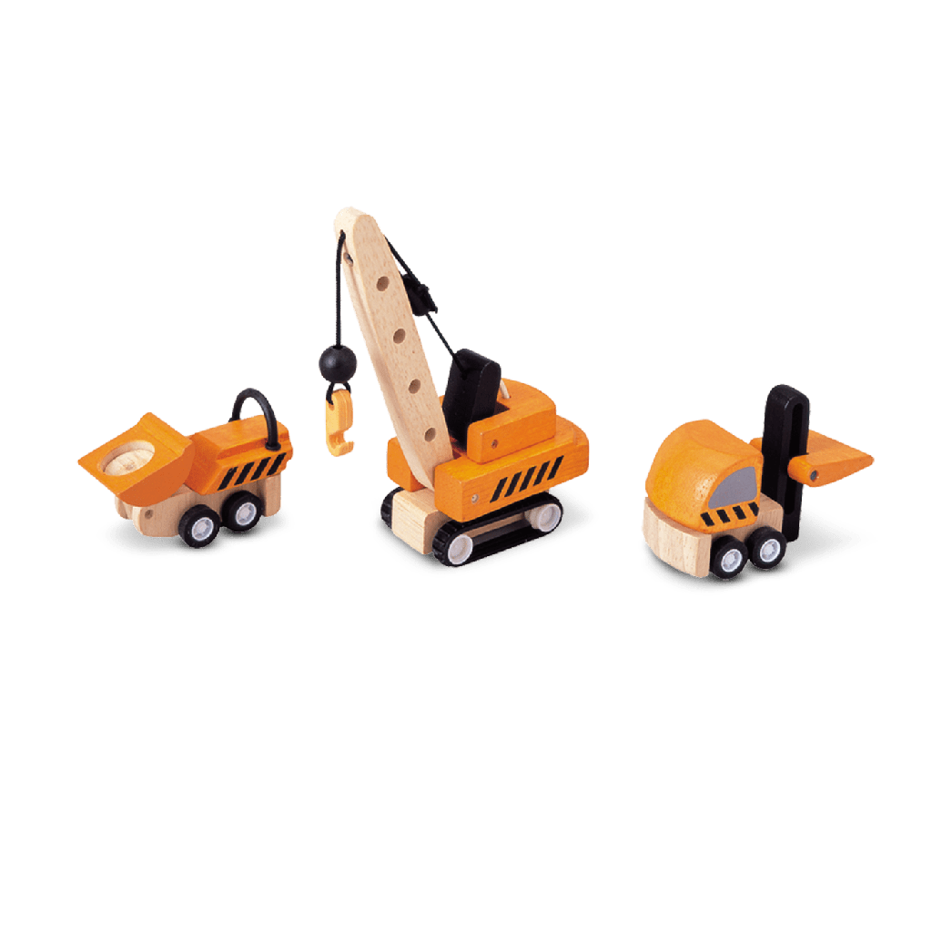 Set de 3 véhicules en bois "Véhicules de construction"