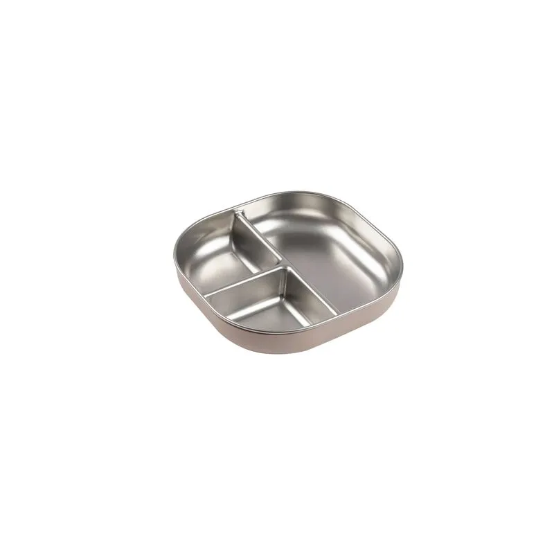 Assiette compartimentée en inox "Barbe à papa"