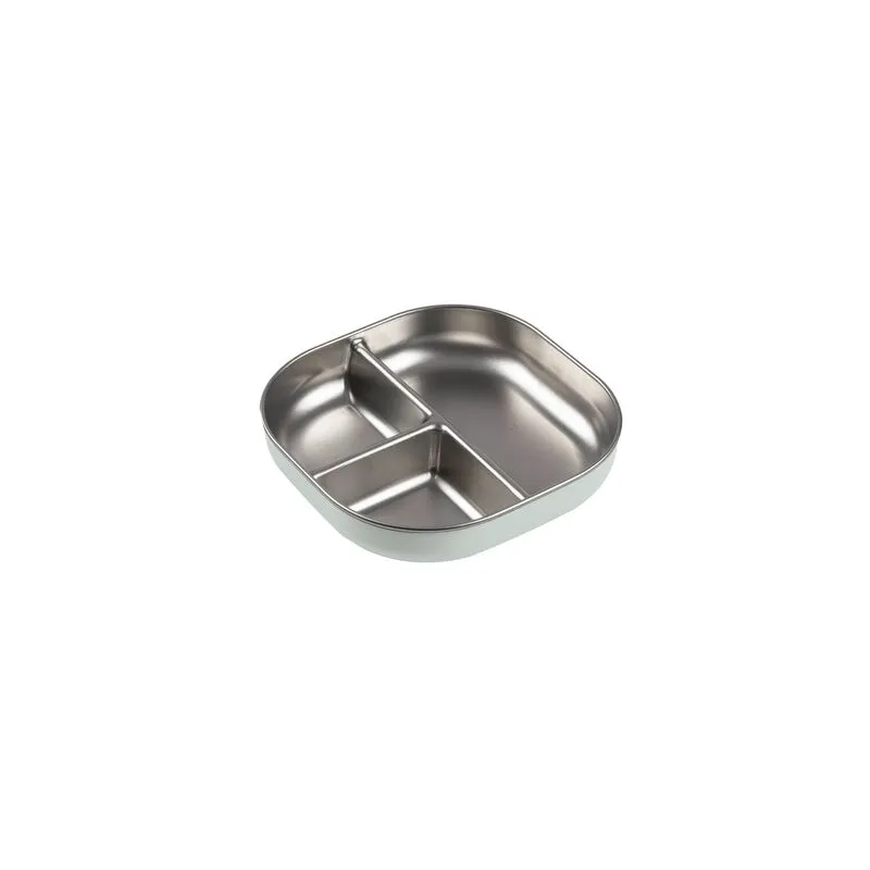 Assiette compartimentée en inox "Vert de gris"