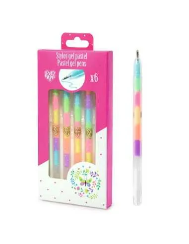 6 stylos gel pastel