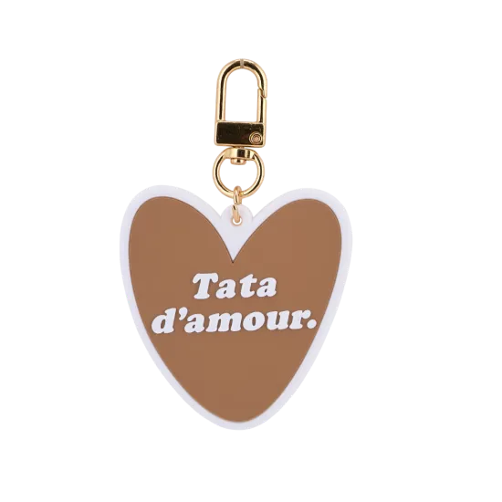 Porte-clés coeur "Tata d'amour"