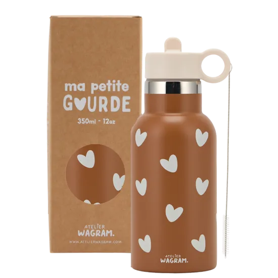 Gourde isotherme 350ml "Caramel à cœurs"