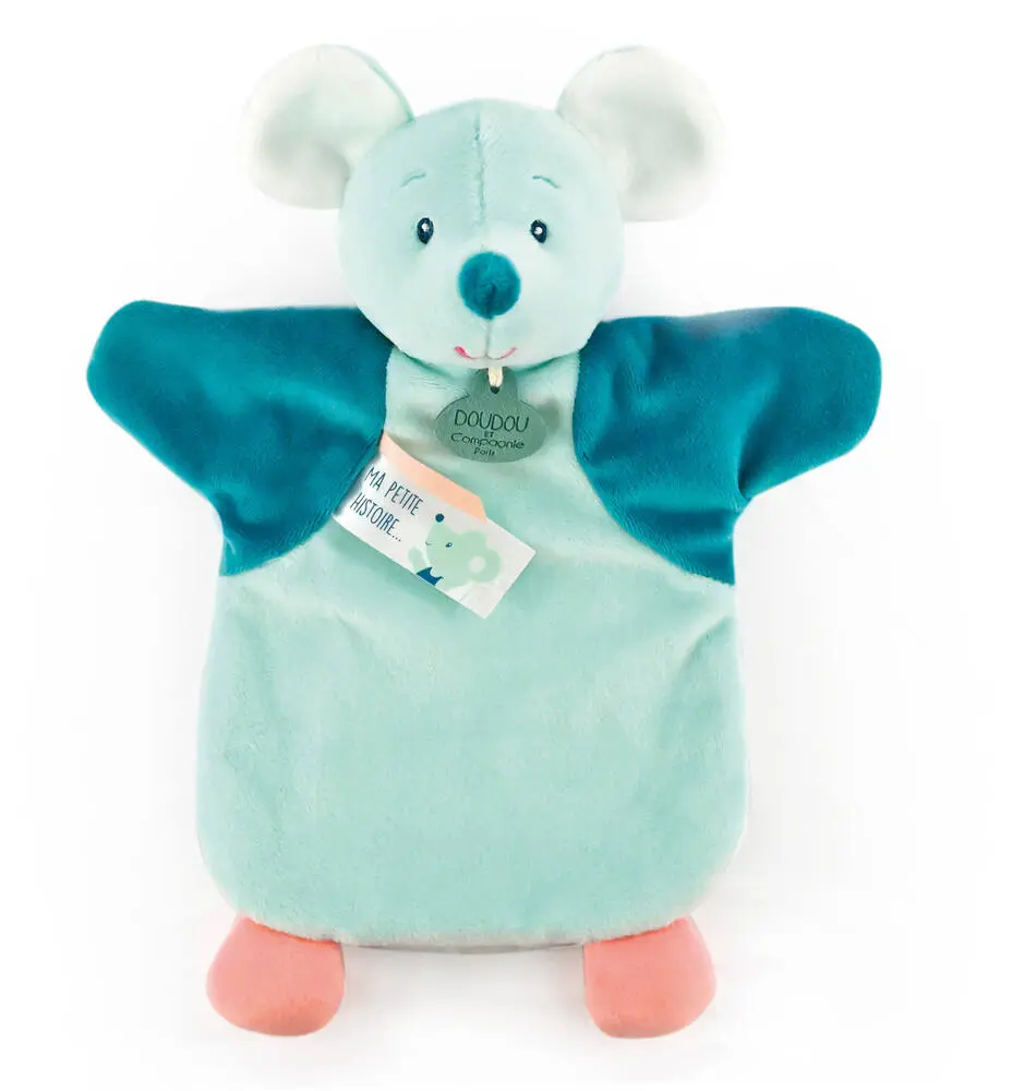 [DOUDC4005] Doudou marionnette "Souris verte" 25 cm