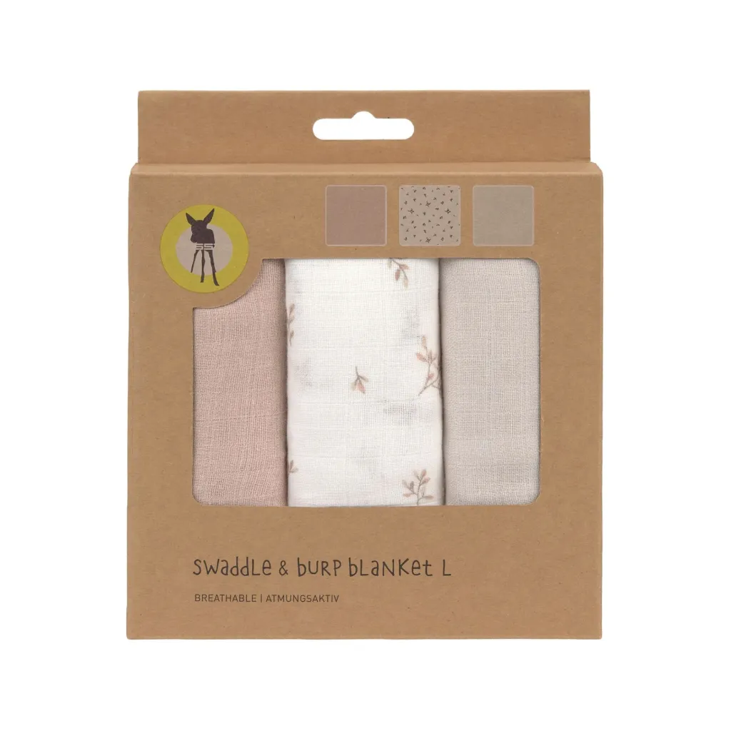 Lot de 3 langes en gaz de coton - 80 x 80cm