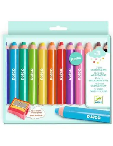 12 gros crayons gras