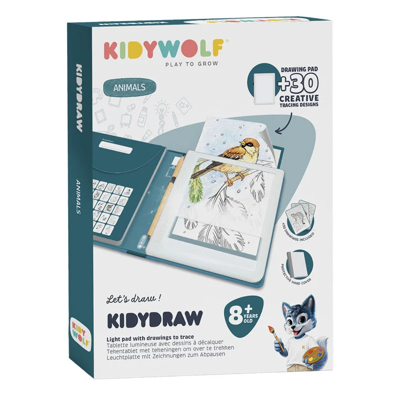 Tablette lumineuse avec dessin à décalquer KIDYDRAW-PAD "Animals"
