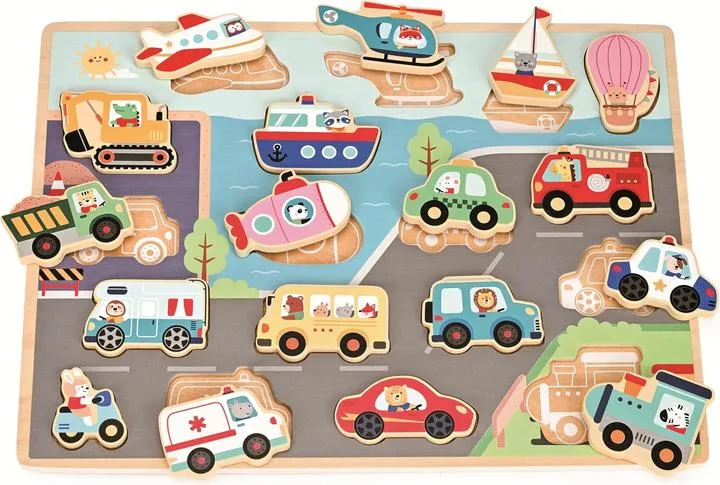 Puzzle "Le monde des transports" (19 pièces)