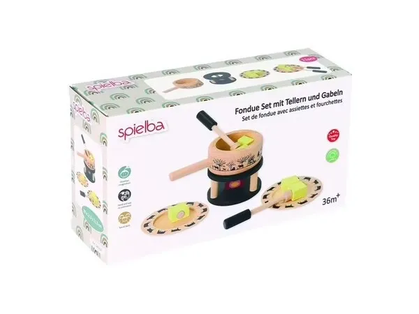 Set de fondue avec assiettes et fourchettes