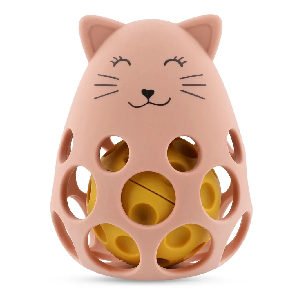 Hochet sensoriel en silicone "Chat"