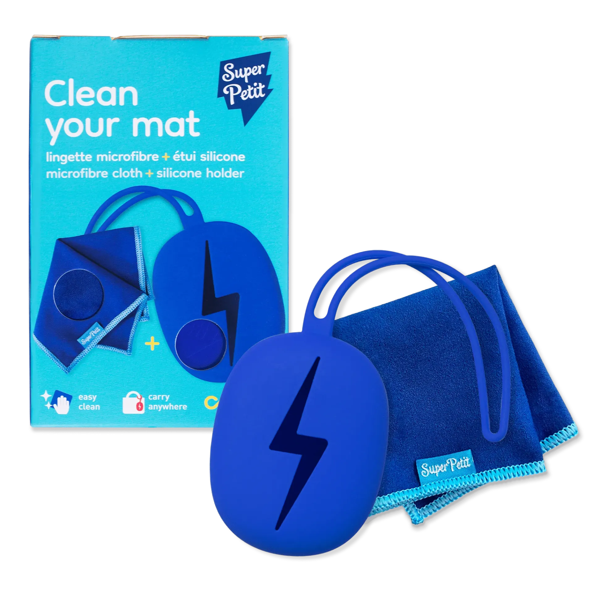 Set "Clean your mat" - lingette microfibre + étui silicone