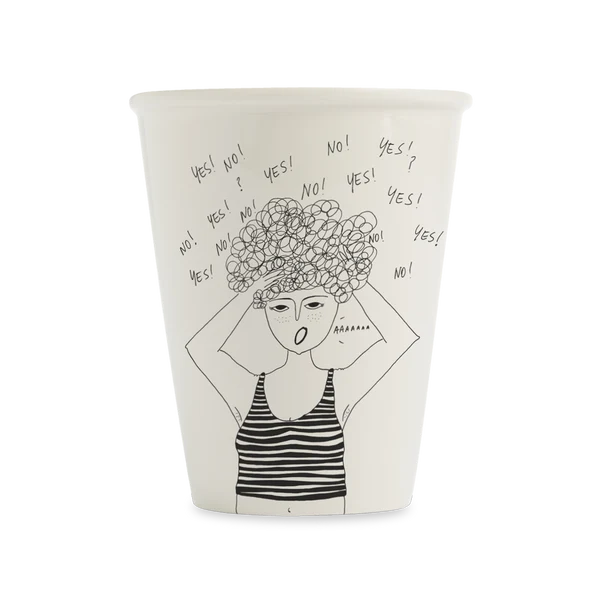 [HELCUPOVERTHINKING] Tasse en porcelaine "Overthinking"