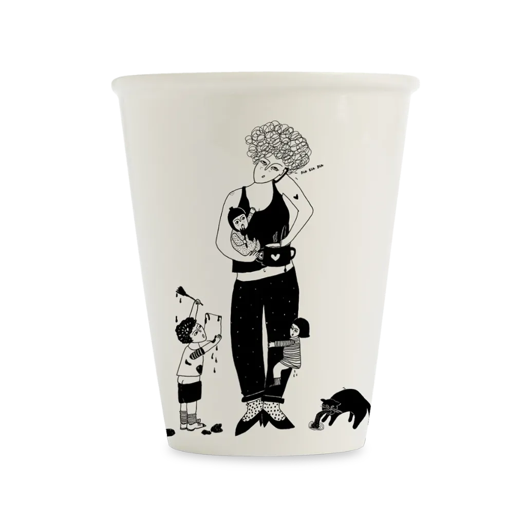 [HELCUPMOMLIFE] Tasse en porcelaine "Mom life"