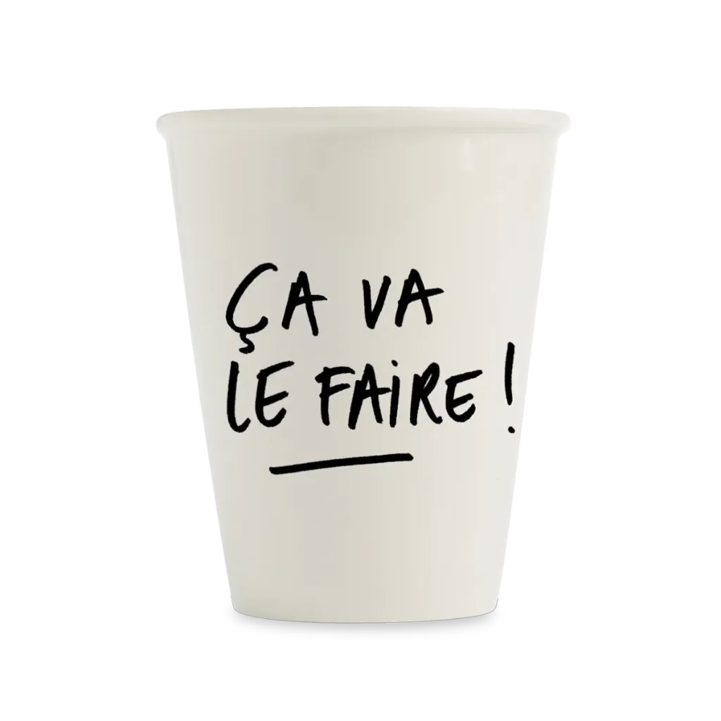[HELCUPCAVALEFAIRE] Tasse en porcelaine "Ca va le faire"