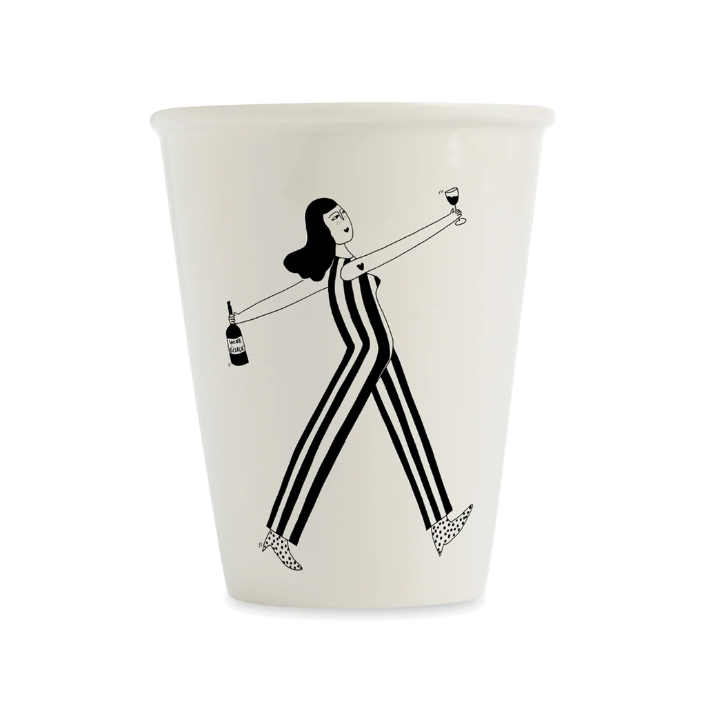 [HELCUPWINEOCLOCK] Tasse en porcelaine "Wine o'clock"