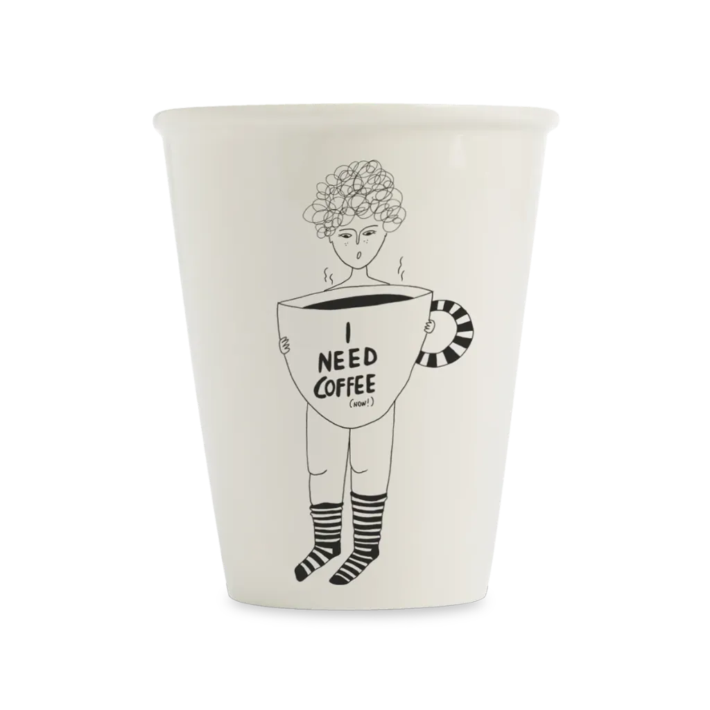 [HELCUPCOFFEENOW] Tasse en porcelaine "Coffee now"