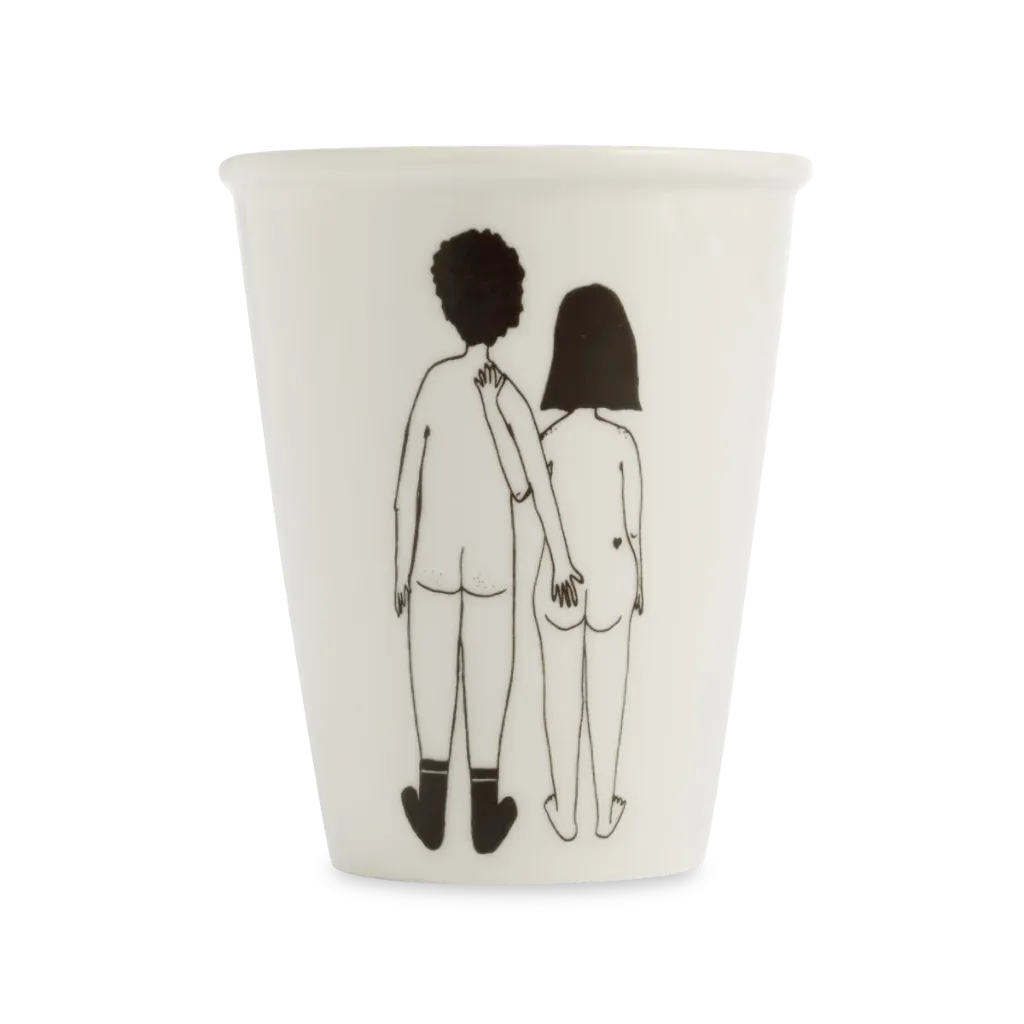 [HELCUPNAKEDCOUPLEBACK] Tasse en porcelaine "Naked couple back"
