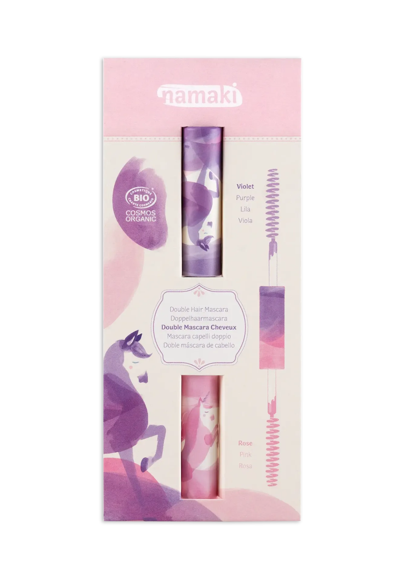Double mascara pour cheveux "rose-violet"
