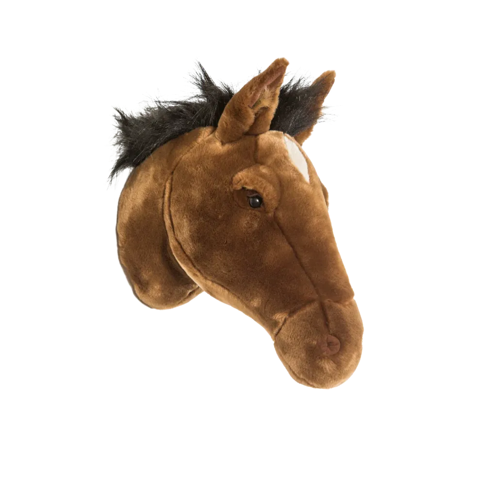 Tête de cheval brun en peluche "Scarlett"