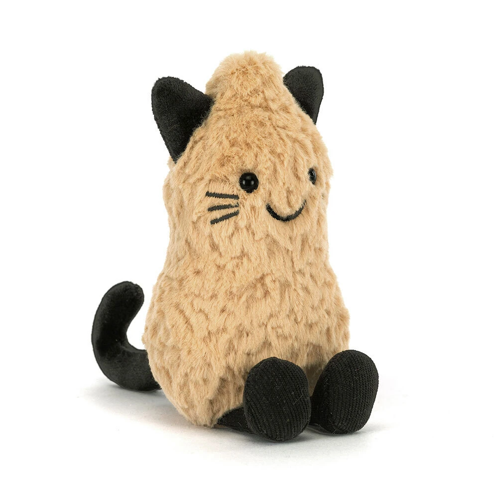 Peluche cacahuète chat noir "Amuseables Peanut Cat Outfit"