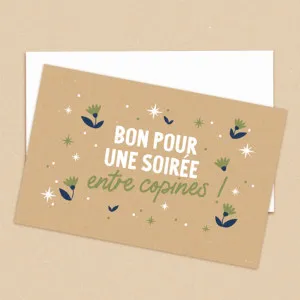 Carte "Bon pour une soirée entre copines"