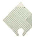 Cape de bain tablier "Rayée ivoire/vert de gris"